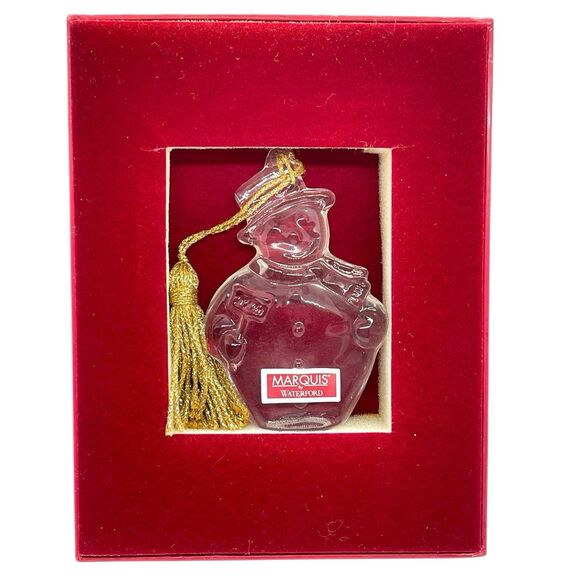 NEW Marquis By Waterford 2009 Crystal Snowman Christmas Ornament 3.25” Tall - Picture 4 of 8